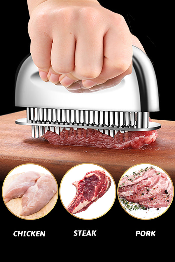 Cast Stainless Steel Meat Tenderizer - Heavy Duty Dishwasher Safe Hammer Mallet Tool & Chicken Pounder