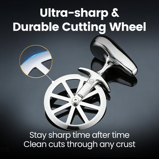Ultra-sharp and durable cutting wheel that stays sharp through any crust