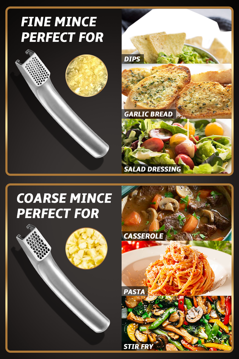 Gourmet Easy - Stainless Steel Garlic Press - Heavy Duty Kitchen Tool 