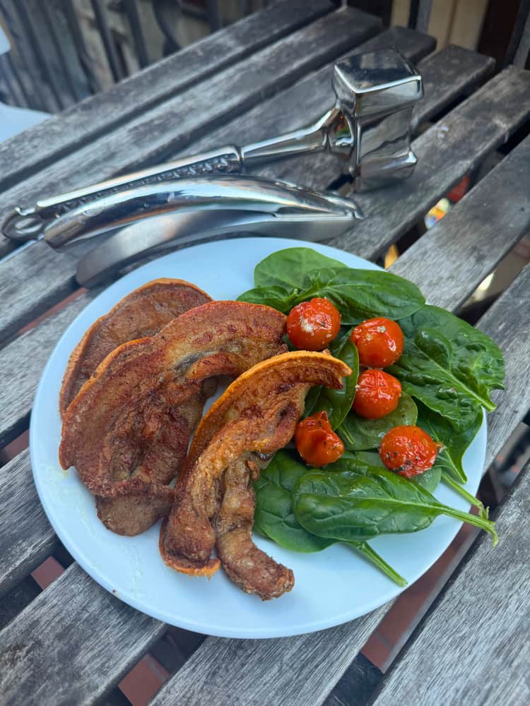 Crispy Fried Garlic Pancetta — from the Gourmet Easy recipe book