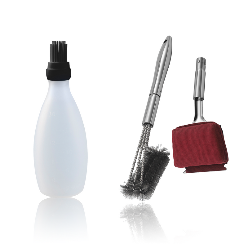 Baste Easy (Black) + BBQ Cleaning Brush Combo (Red)