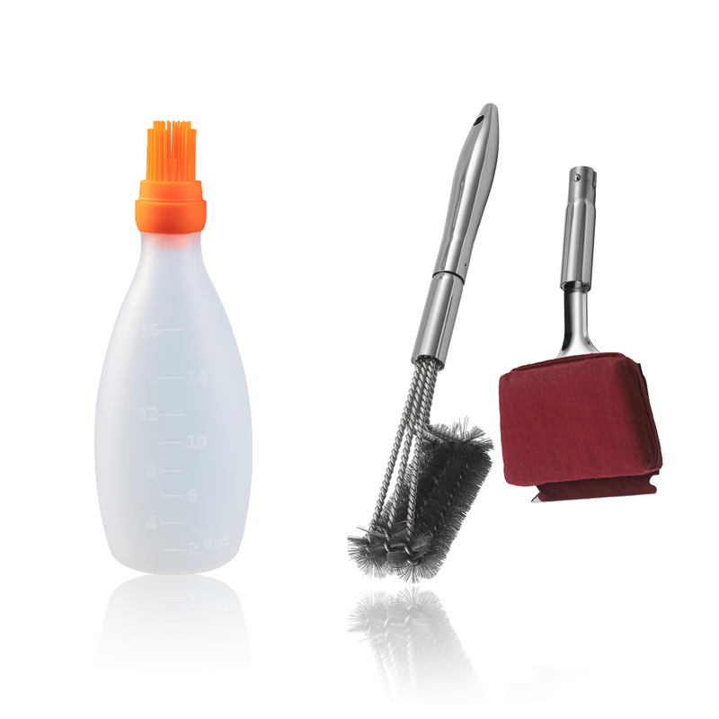 Baste Easy (Orange) + BBQ Cleaning Brush Combo (Red)