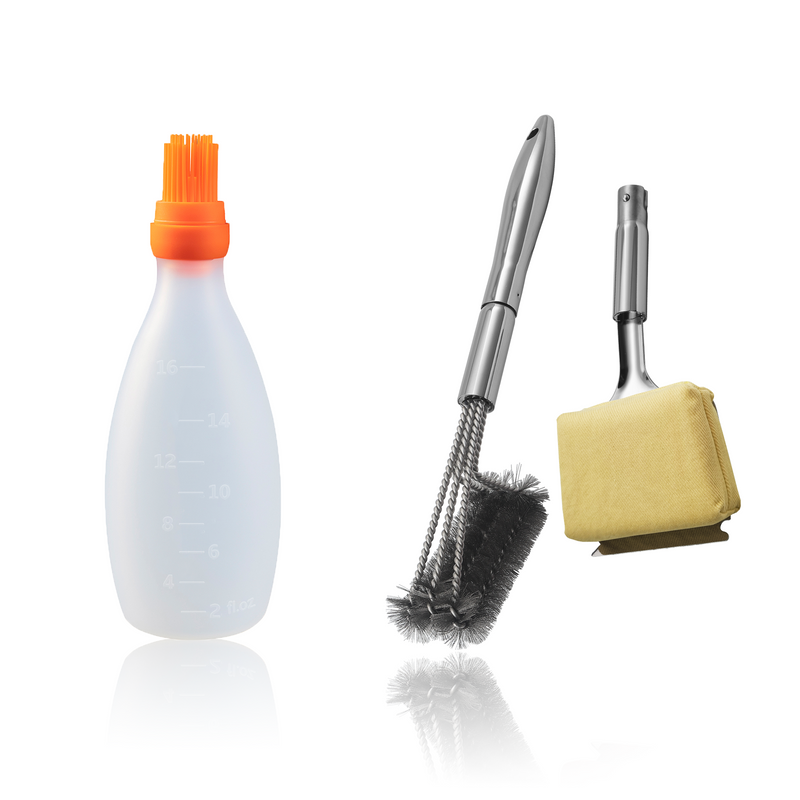 Baste Easy (Orange) + BBQ Cleaning Brush Combo (Yellow)