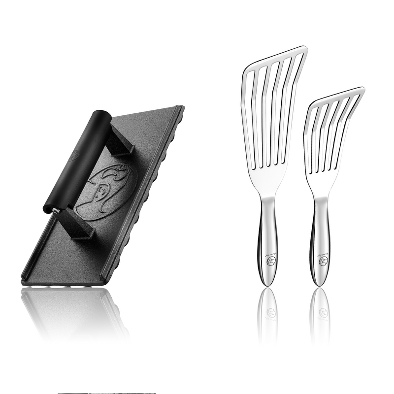 Fish Turner + Burger Press Cast Iron - Rectangle