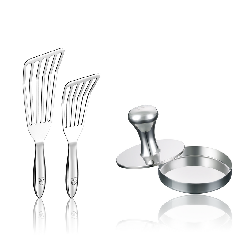 Fish Turner + Burger Press Meat Patty Maker - Round