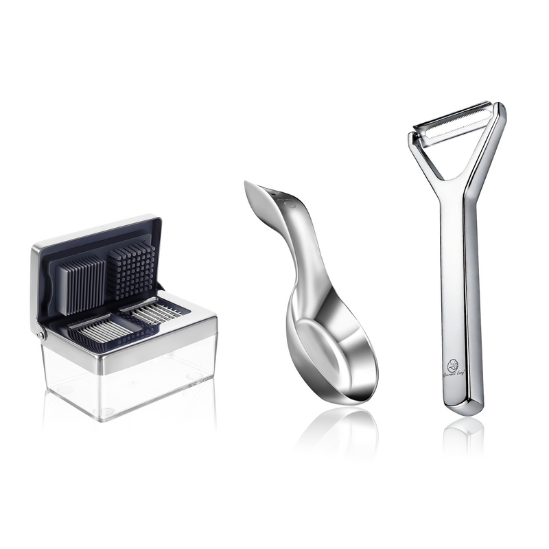 Garlic Chopper + Y Peeler Deluxe + Spoon Rest