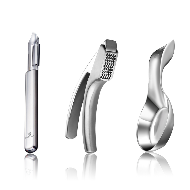 Garlic Easy (Coarse Mince) + I Peeler Deluxe + Spoon Rest