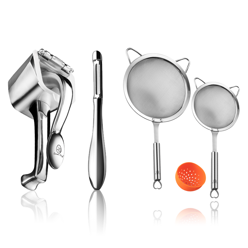 Juicer + I Peeler + Stainless Steel Strainer Set (Stainless Steel)