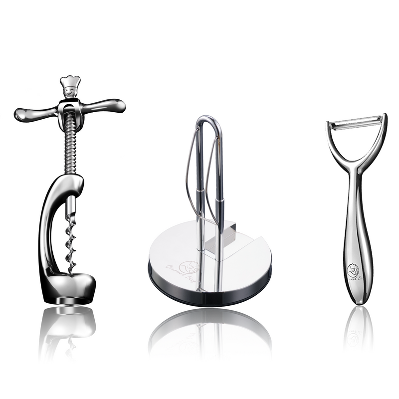 Kitchen Paper Towel Holder + Y Peeler + Wine Opener