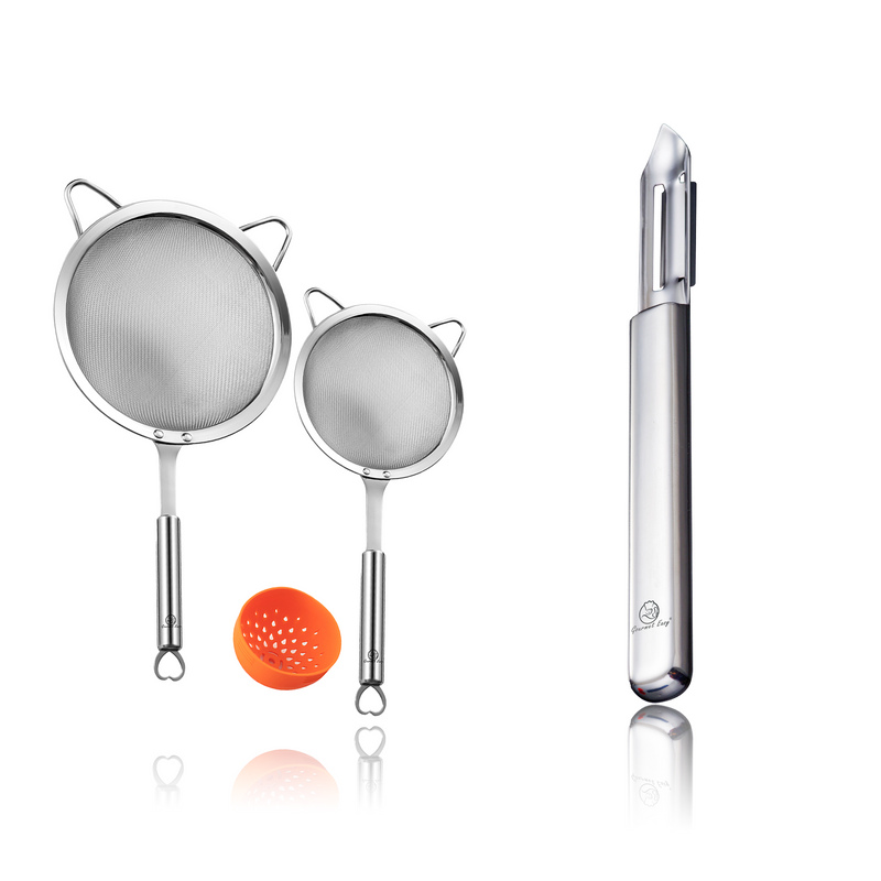 I Peeler Deluxe + Stainless Steel Strainer Set (Stainless Steel)