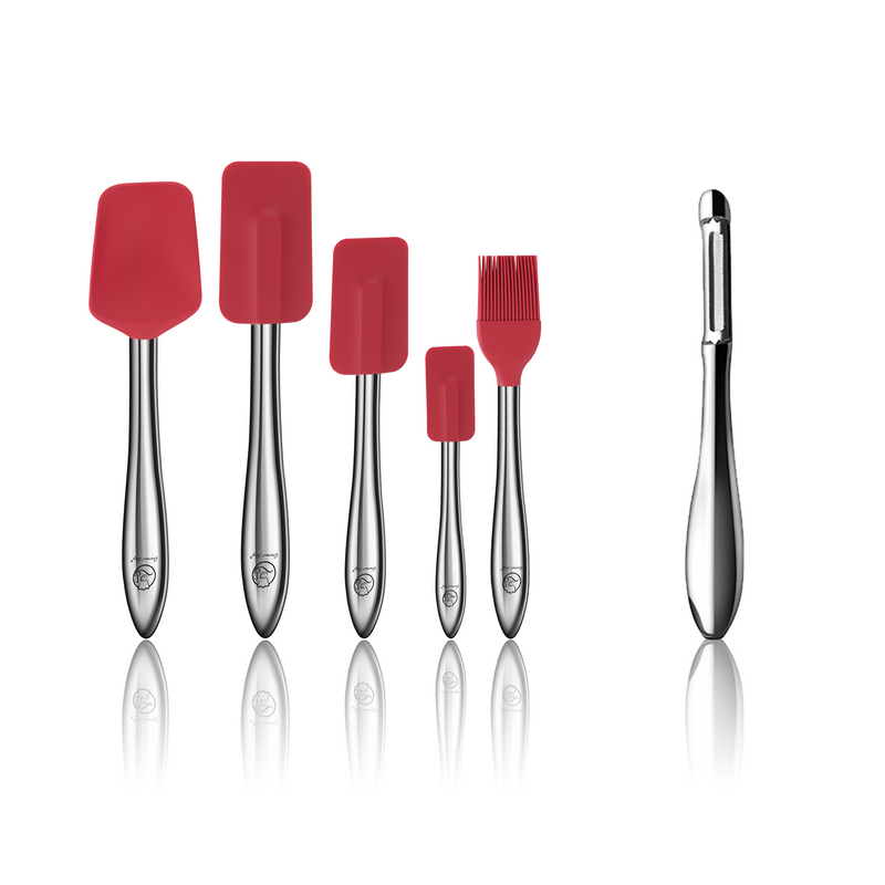 I Peeler + 5pcs Kitchen Utensils Set (Red)