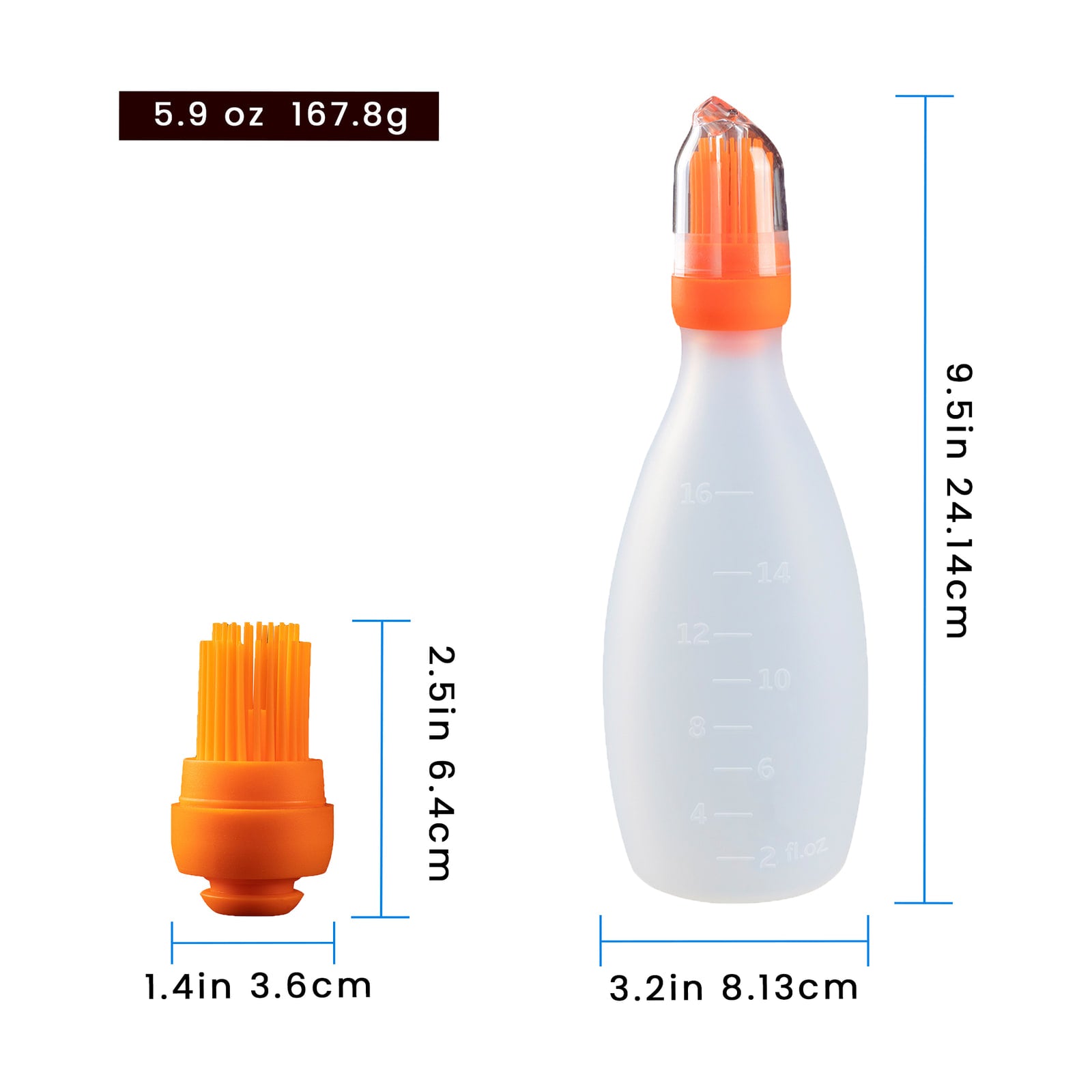 Baste Easy dimensions: 9.5 in tall, 3.2 in wide, 5.9 oz