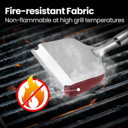 Fire-resistant fabric pad, non-flammable at high grill temperatures
