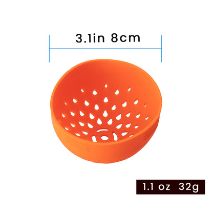 Silicone Can Strainer dimensions: 3.1 in across, 1.1 oz