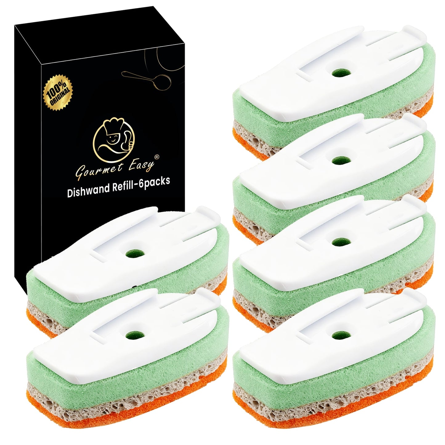 Gourmet Easy Dishwand refill, 6 pack