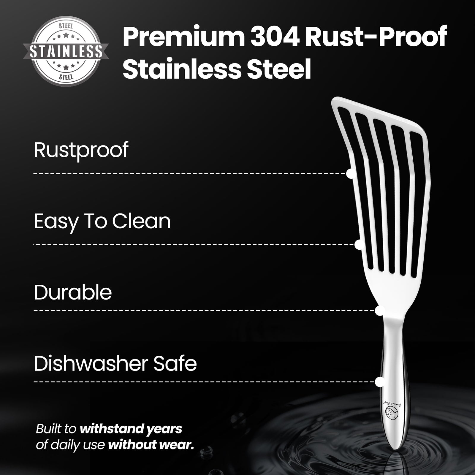Premium 304 rust-proof stainless steel: rustproof, easy to clean, durable, dishwasher safe