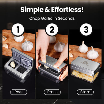 Simple and effortless in three steps: peel, press, store