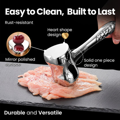 Easy to clean, built to last: heart-shaped head, mirror polished, solid one piece design