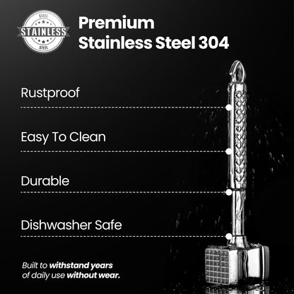 Premium stainless steel 304: rustproof, easy to clean, durable, dishwasher safe
