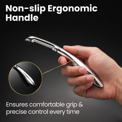 Non-slip ergonomic handle for a comfortable grip and precise control
