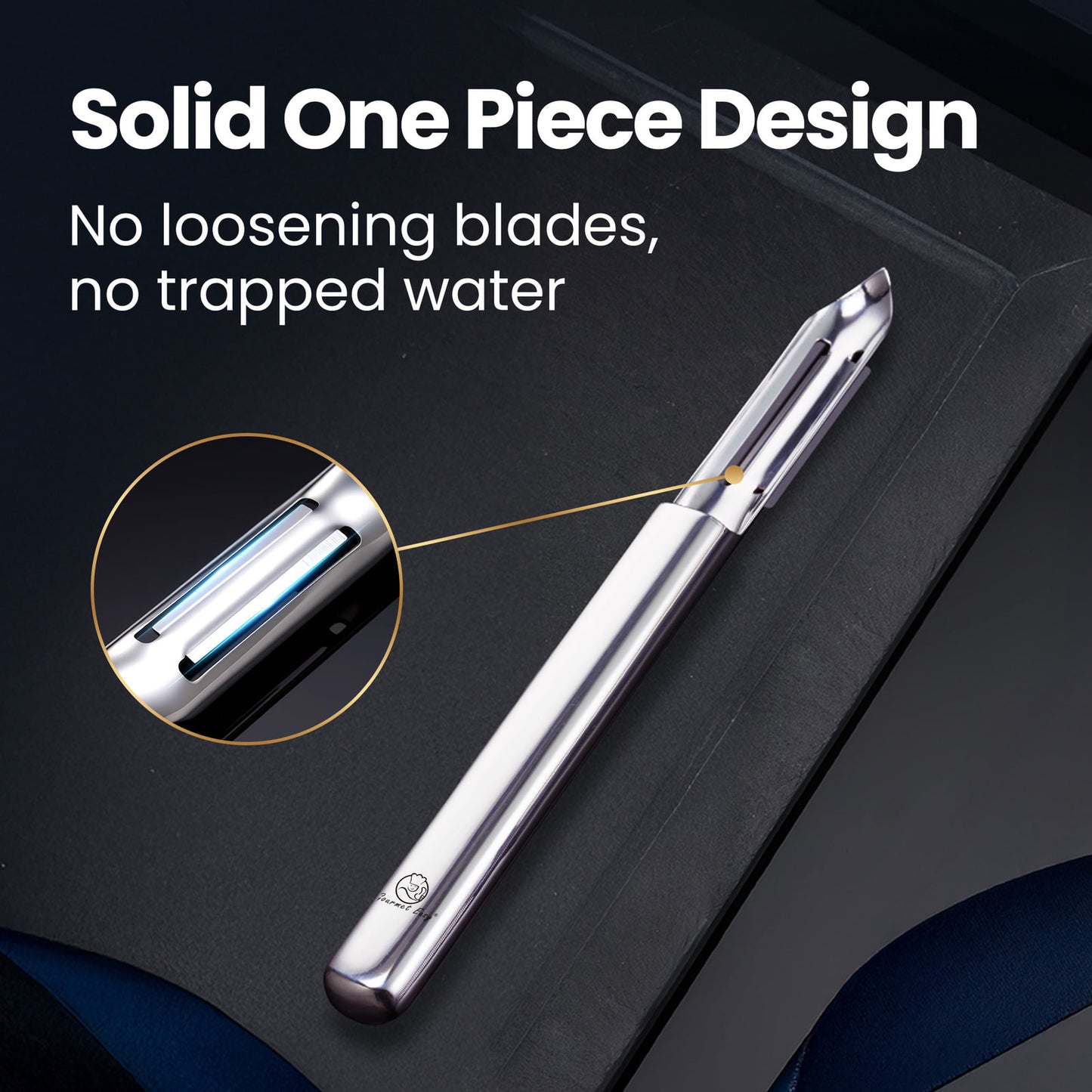 Solid one piece design: no loosening blades, no trapped water