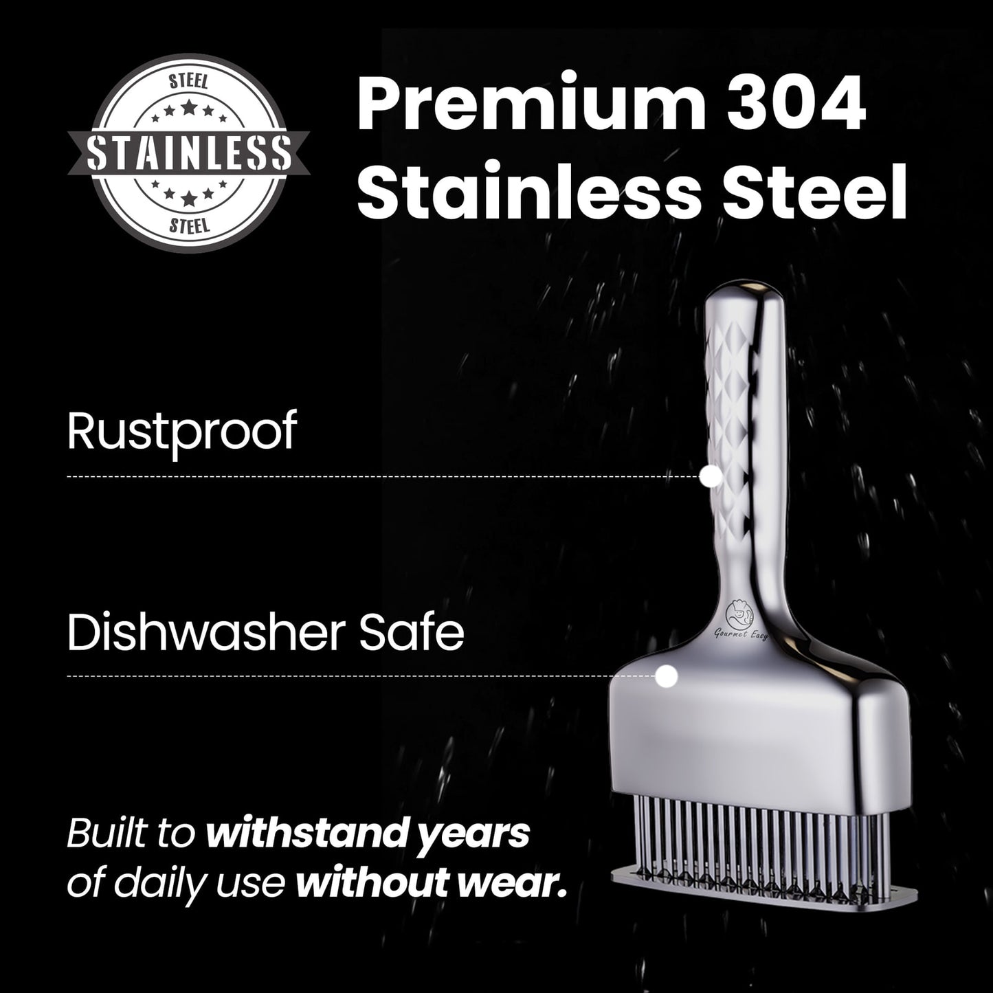 Premium 304 stainless steel: rustproof and dishwasher safe