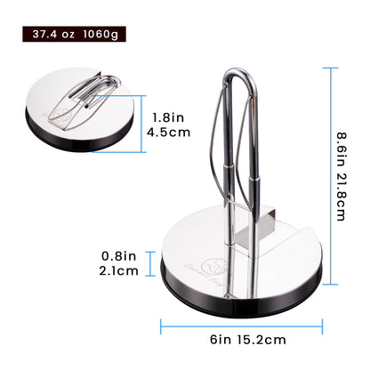 Kitchen Paper Towel Holder dimensions: 8.6 in tall, 6 in base, 37.4 oz
