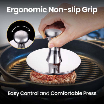 Ergonomic non-slip grip for easy control and a comfortable press