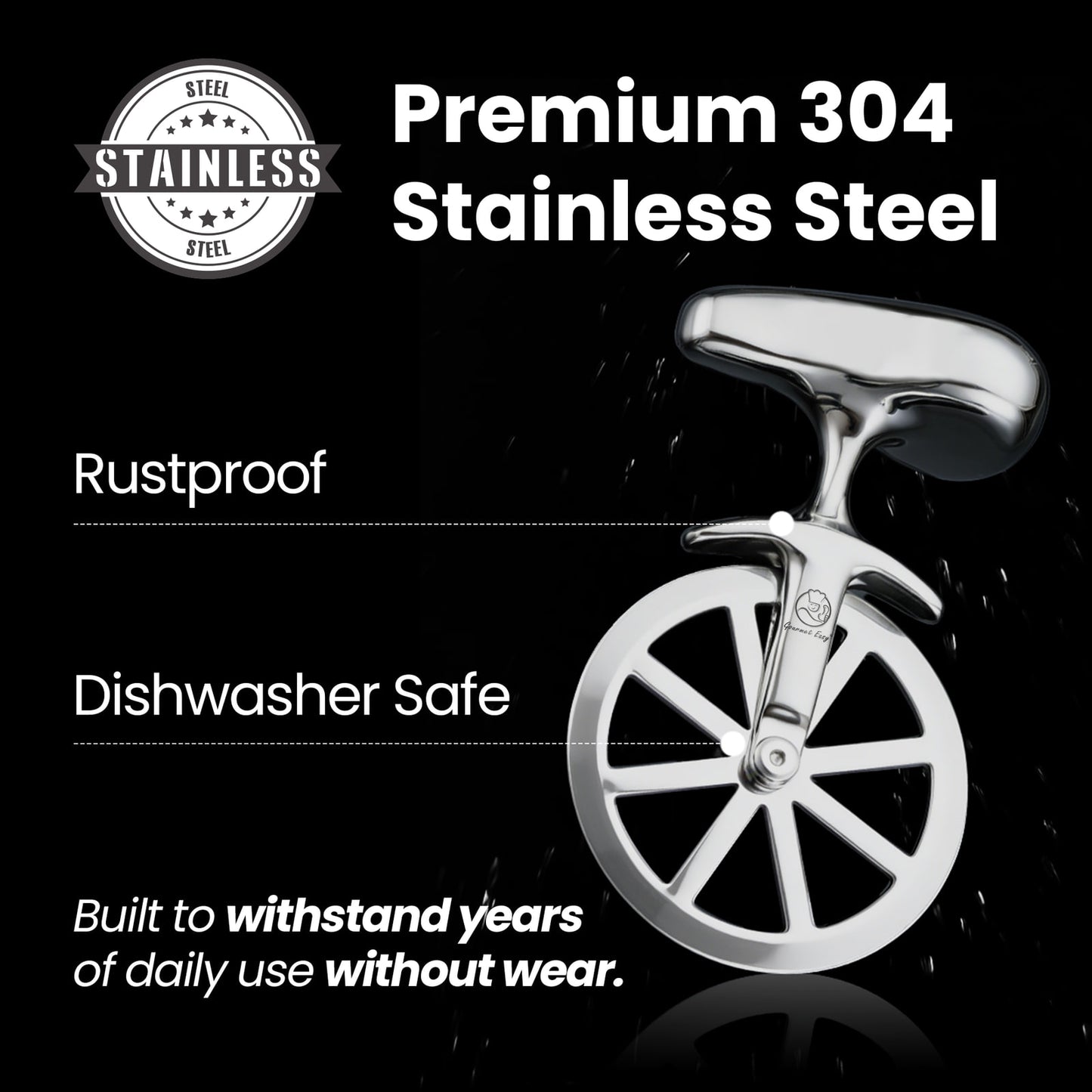 Premium 304 stainless steel: rustproof and dishwasher safe