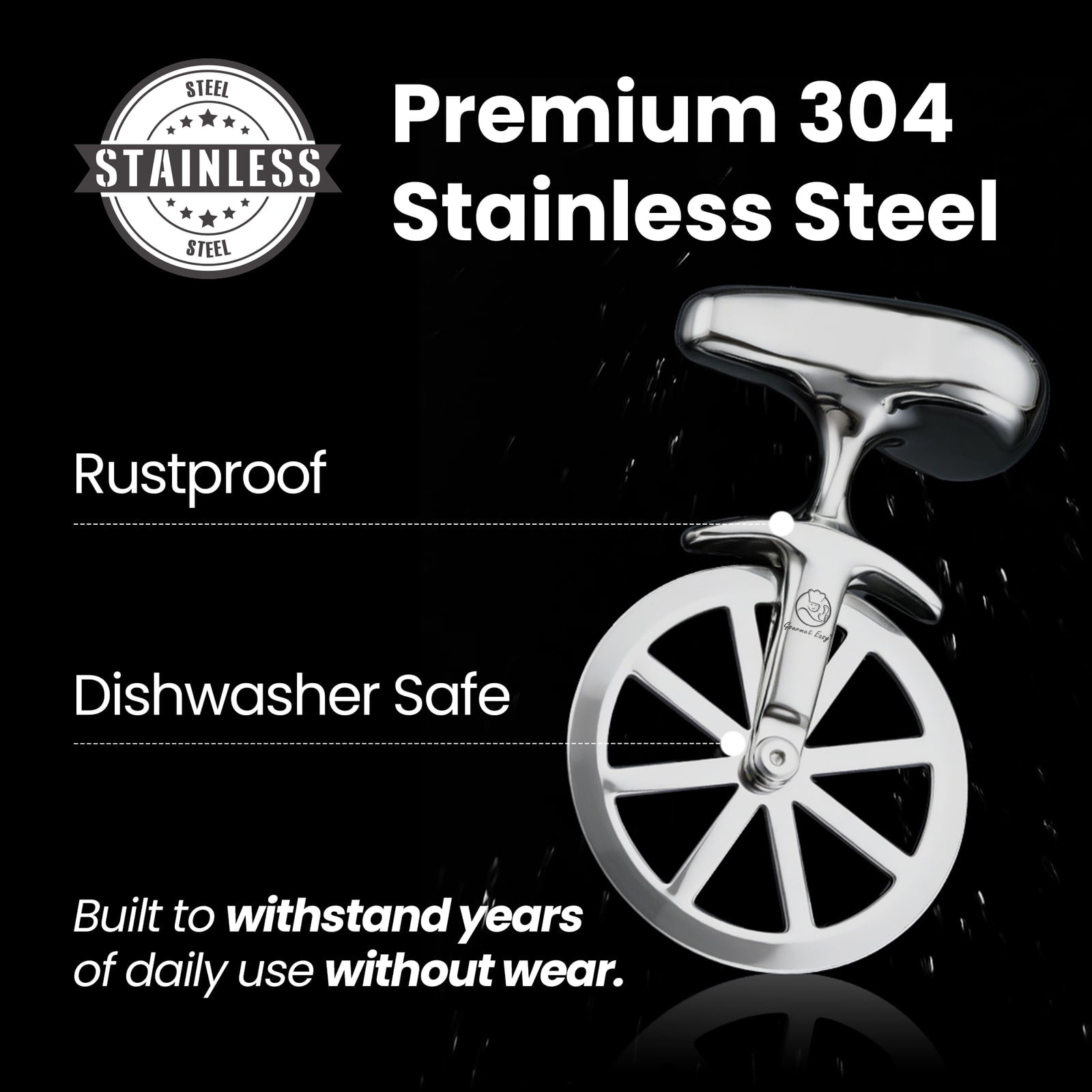 Premium 304 stainless steel: rustproof and dishwasher safe