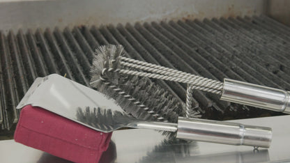 BBQ Cleaning Brush Combo demo: swapping attachments