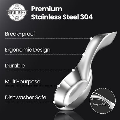 Premium stainless steel 304: break-proof, ergonomic, durable, multi-purpose, dishwasher safe