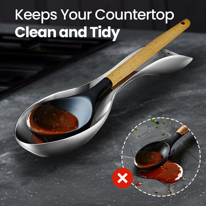 Keeps your countertop clean and tidy — catches drips from a sauce spoon