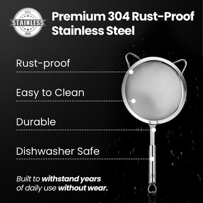Premium 304 rust-proof stainless steel: rust-proof, easy to clean, durable, dishwasher safe