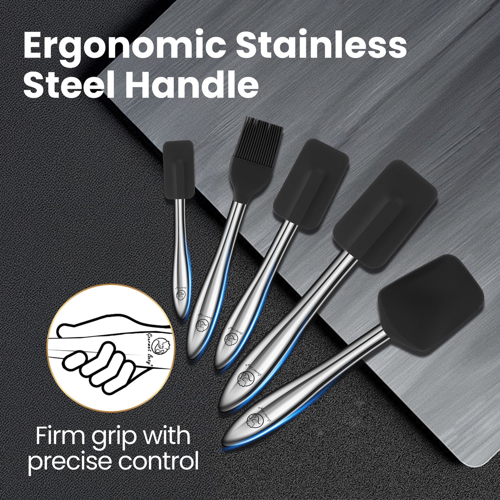 Ergonomic stainless steel handle giving a firm grip and precise control