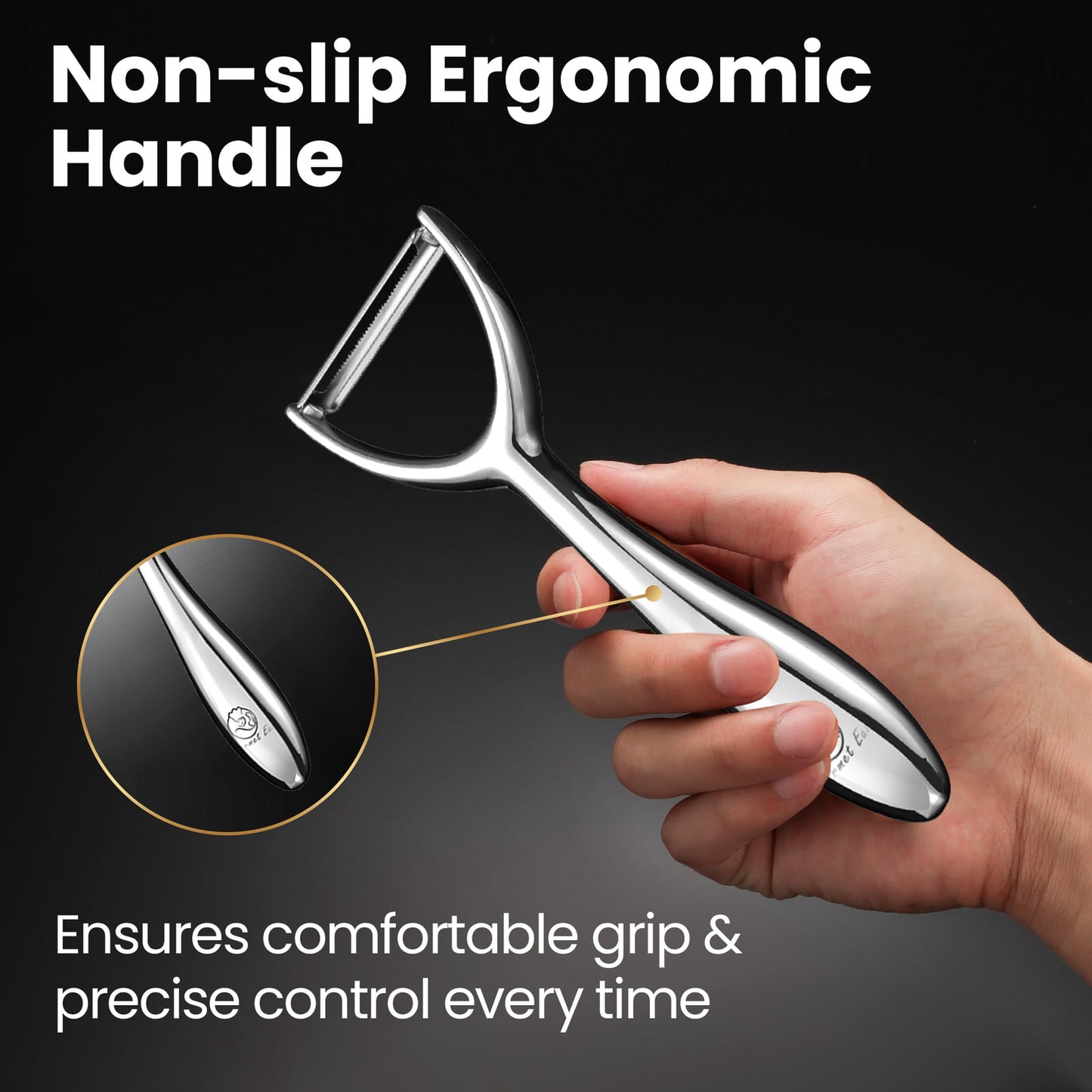 Non-slip ergonomic handle for a comfortable grip and precise control