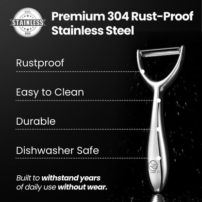 Premium 304 rust-proof stainless steel: rustproof, easy to clean, durable, dishwasher safe