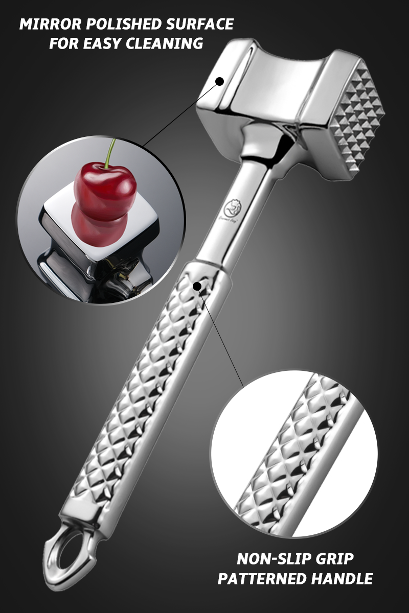KitchenAid Gourmet Multi Sided Meat Tenderizer for Pounding Meats, Nuts,  Shellfish, ect, Hang Hole for Easy